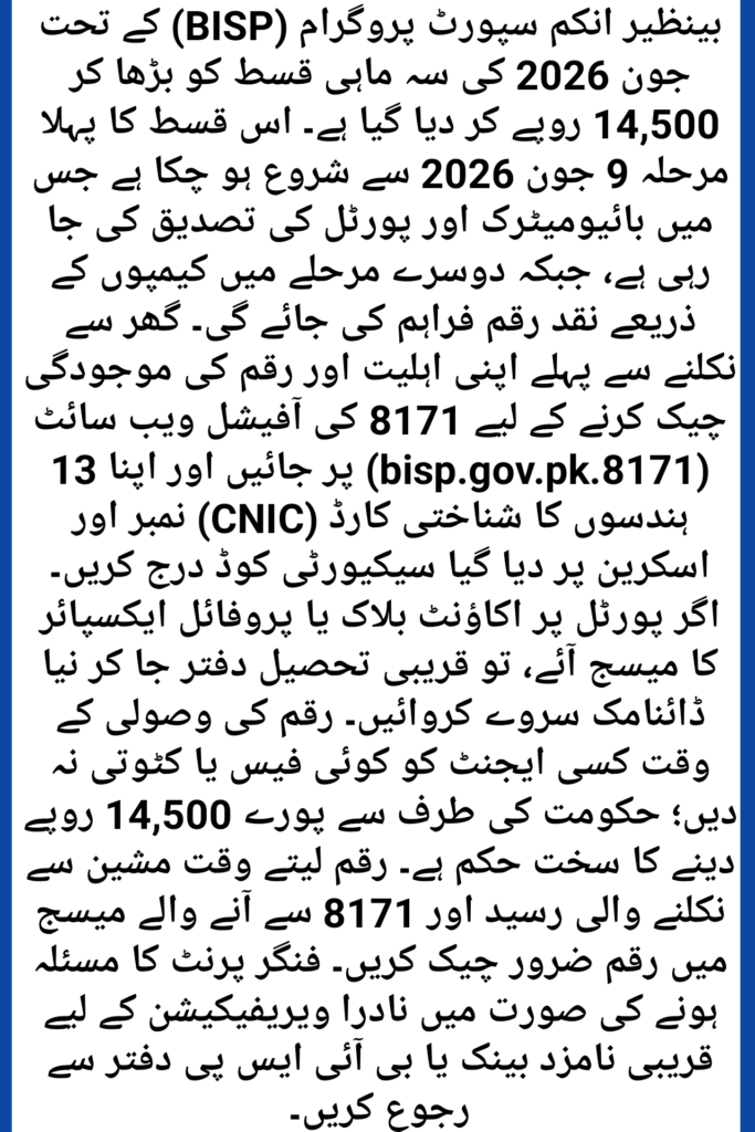 BISP 14500 Payment June 2026