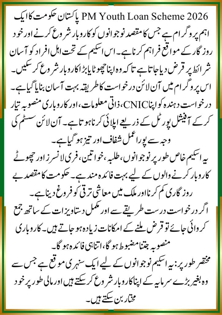 PM Youth Loan Scheme 2026